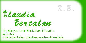 klaudia bertalan business card